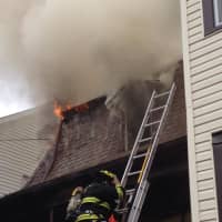 <p>Firefighters are battling a blaze in Ossining.</p>