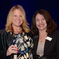 <p>Jennifer Maher of J. Philip Real Estate, Briarcliff Manor, left,  and Carol Christiansen, HGAR Realtor of the Year.  Maher was awarded the Extra Mile award.</p>