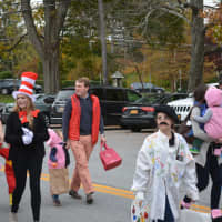 <p>Marchers in the Bedford Village Halloween Parade, which was held Friday afternoon.</p>