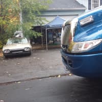 <p>An old Thunderbird car in the driveway of Linda Misek-Falkoff, a 76-year-old widow who was stabbed to death at least six days before Halloween. Her badly decomposed body was found by Pleasantville police late Thursday.</p>