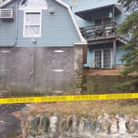 <p>Yellow crime scene tape surrounded the back of Falkoff&#x27;s home Saturday and Grandview Avenue was sealed off as detectives and other investigators gathered evidence. This is a view of Falkoff&#x27;s shed in the rear of her home, as seen from Washington Ave.</p>
