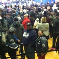 <p>One man from Bridgeport says he came to the rally with his whole family as he joins the crowd. </p>