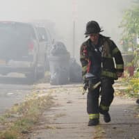 <p>Firefighters spent several hours battling the Mount Vernon blaze.</p>