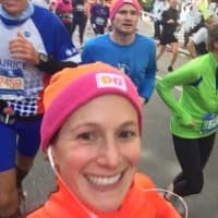 <p>Lauren Hammer of Briarcliff Manor runs in the marathon.</p>