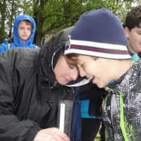 <p>A faculty member and student analyze water. </p>