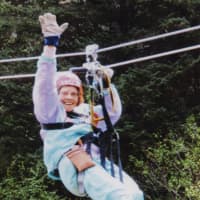 <p>Pat Parlette, 89, of Darien, went Zip-lining on a trip to Alaska earlier this year.</p>