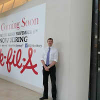 <p>Rich Beattie, 33, is the first-time business owner behind the new Chick-Fil-A franchise opening Thursday at the Danbury Fair mall. </p>