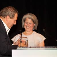 <p>Joel Seligman, president and CEO, NWH and Physician Honoree, Dr. Elisa E. Burns Director of Quality &amp; Outcomes, Institute for Robotic &amp; Minimally Invasive Surgery, NWH.</p>