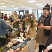 <p>Shoppers test and try out all the fabulous styles at the K.M Hutton shop at CraftWestport. </p>