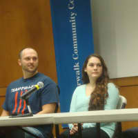 <p>Norwalk Community College students and veterans Nick Quinzi, Tatiana Quinzi and Alex Prokharchyk discuss adjusting to civilian and student life after the military.</p>