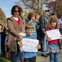 <p>Diana Palmentiero and with her kids Cody and April celebrate Veterans Day at the town ceremony, Tues day, Nov. 11.</p>