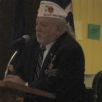 <p>William Nazario speaks at Cortlandt&#x27;s Veterans Day ceremony.</p>