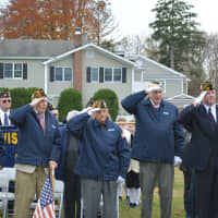 <p>Salutes are given at Somers&#x27; Veterans Day ceremony.</p>