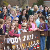 <p>Girl Scout troops were among the local groups present at the Somers Veterans Day ceremony.</p>