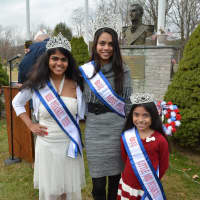 <p>From left, Miss Peekskill Teen Sophia Pereira; Miss Peekskill Samantha D&#x27;Cunha; and Alexis Fernandes, who is Little Miss Peekskill, at the ceremony.</p>