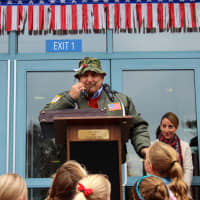 <p>Squeo introducing the students to a &#x27;boonie&#x27; cap.</p>