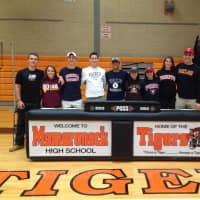 <p>The first nine MHS senior athletes to commit to college sports play at Palmer Gym on Wednesday.</p>
