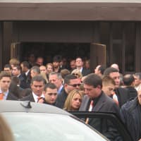 <p>Hundreds of people gathered outside St. Anthony of Padua Church in West Harrison. Some wore orange ties, scarves or sweatshirts -- Andrew&#x27;s favorite color.</p>
