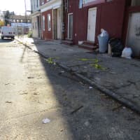 <p>Debris is still littered outside of the Mount Vernon building.</p>