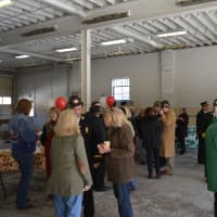 <p>Refreshments are served inside the future Croton Falls firehouse following a groundbreaking ceremony.</p>
