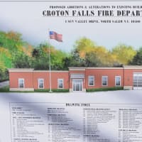 <p>A photo of a rendering showing what the new Croton Falls firehouse will look like.</p>