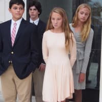 <p>From left: Nolan O&#x27;Brien (Pound Ridge), Will Berger (Waccabuc), Grace Fitzgibbon (New Canaan), Kendall Boege (Bedford)</p>
