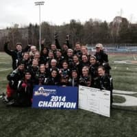 <p>The Mamaroneck field hockey team with Coach John Savage after Sunday&#x27;s state championship win over Sachem East.</p>