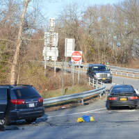 <p>The scene of a car crash in Southeast, at the intersection of Routes 6 and 22.</p>