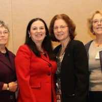 <p>Directors from the four sponsoring hospices honor local veterans. From left, Mary K. Spengler&#x27; Renee Levesque,Rose Rosenberg and Wanda Orton.</p>
