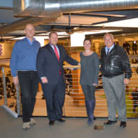 <p>David Tewksbury, left, President of Chelsea Piers Connecticut, shows the new fitness facility to Thomas Madden, Director of Economic Development, Greta Wagner, Executive Director of the facility and Ernie Orgera, Director of Operations for Stamford.</p>