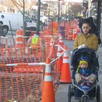 <p>Work crews were busy prepping one side of Mamaroneck Avenue for sidewalks between Palmer and Halstead avenues on Thursday.</p>