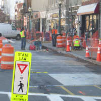 <p>Another angle of the work to replace sidewalks along Mamaroneck Avenue.</p>