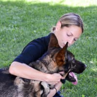 <p>Trooper Meredith Govoni with Lexie.</p>