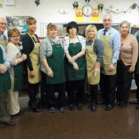 <p>Helping to serve New Rochelle&#x27;s traditional Thanksgiving senior lunch were volunteers from City Hall.</p>