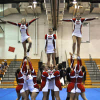 <p>The first-place Eastchester varsity team performing a routine.</p>