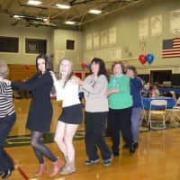 <p>Eastchester High School volunteers dance with seniors. </p>