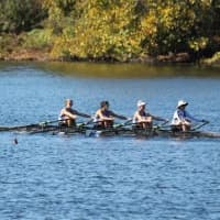 <p>Competing at the Head of the Schuylkill, from left, Tanner Polo (Stamford), Jack McDermott (Wilton), Chris Martensson (Norwalk) and Kaare Andersen (Pound Ridge).</p>