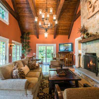 <p>The guest house family room at 1 Hubbell Lane in Fairfield </p>