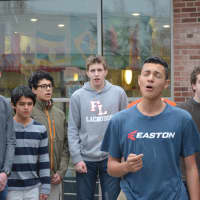 <p>Members of the Commoners, a Fox Lane High School student a cappella group.</p>