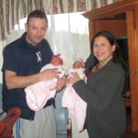 <p>Kieran and Jacqueline Miller with Avery and Savanah. </p>