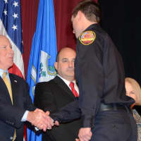 <p>First Selectman Jim Marpe was in attendance for the Connecticut Fire Academy graduation ceremony.</p>