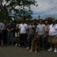<p>Some of the disabled veterans honored at the 2014 Hooks for Heroes Fishing Tournament.</p>