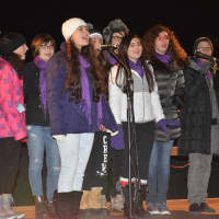 <p>The Treblemakers, a John Jay High School student a cappella group, performs.</p>