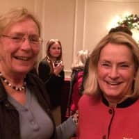 <p>Nancy Winship and Joanne Shakley connect at the party.</p>
