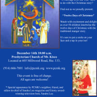 <p>An event flier for &quot;Twelve Days of Christmas&quot; at the Presbyterian Church of Mount Kisco. Sandra Lee&#x27;s appearance is noted.</p>