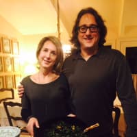 <p>The Inspired Chef Laura Mogil with her brother, David Joseph and the kale salad.</p>