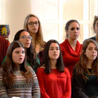 <p>The students singing at the hospital. </p>