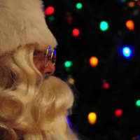 <p>Santa Claus comes to town for the tree lighting. </p>