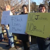 <p>Nadia Abudi and Caelyn Randall from New York City took part in the protests.</p>