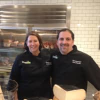 <p>Owners Laura Downey and Chris Palumbo opened the Greenwich Cheese Company last week. </p>